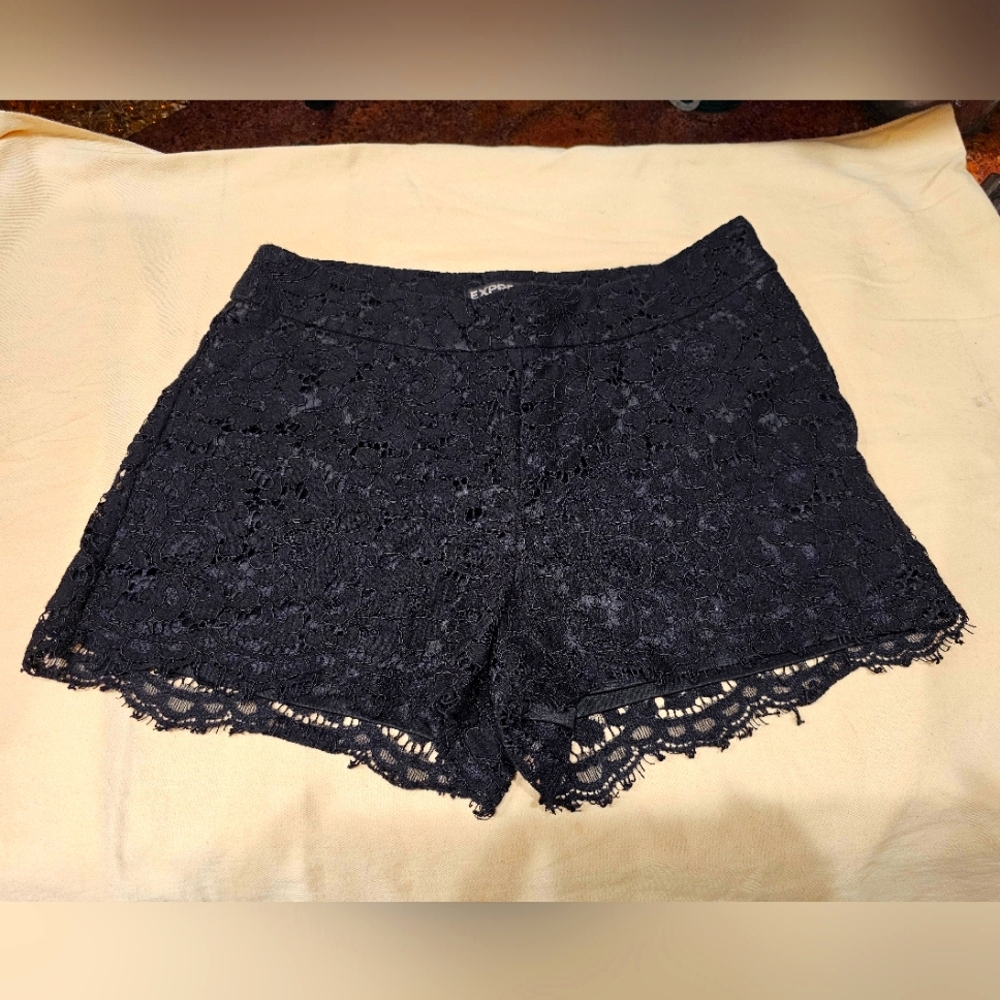 Express Black Lace Shorts